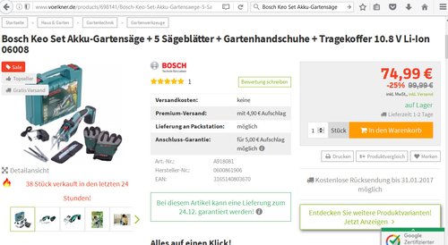 Bosch Keo Set Akku-Gartensäge Bosch Keo Set Akku-Gartensäge