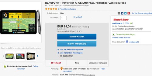 Navigationssystem BLAUPUNKT TravelPilot 73 CE LMU - jetzt 17% billiger Navigationssystem BLAUPUNKT TravelPilot 73 CE LMU - jetzt 17% billiger