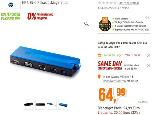 HP USB-C Reisedockingstation - jetzt 32% billiger