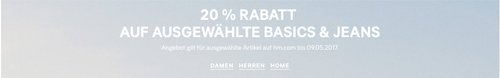 Bei H&M 20 % RABATT AUF AUSGEWÄHLTE BASICS & JEANS - jetzt 20% billiger Bei H&M 20 % RABATT AUF AUSGEWÄHLTE BASICS & JEANS - jetzt 20% billiger