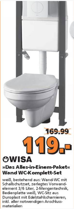 Wisa Vorwandelement WC-Komplett-Set All in One - jetzt 30% billiger Wisa Vorwandelement WC-Komplett-Set All in One - jetzt 30% billiger