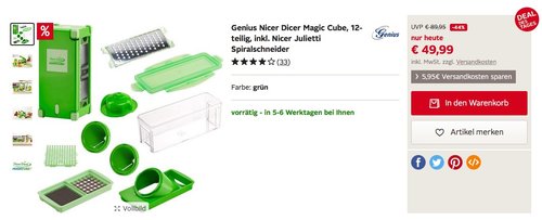 Genius Nicer Dicer Magic Cube, 12-teilig, inkl. Nicer Julietti - jetzt 23% billiger