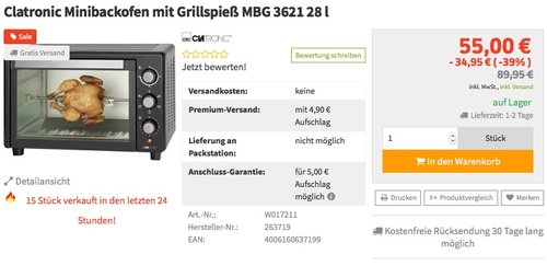 Clatronic MBG 3521 Backöfen und Herde Clatronic MBG 3521 Backöfen und Herde