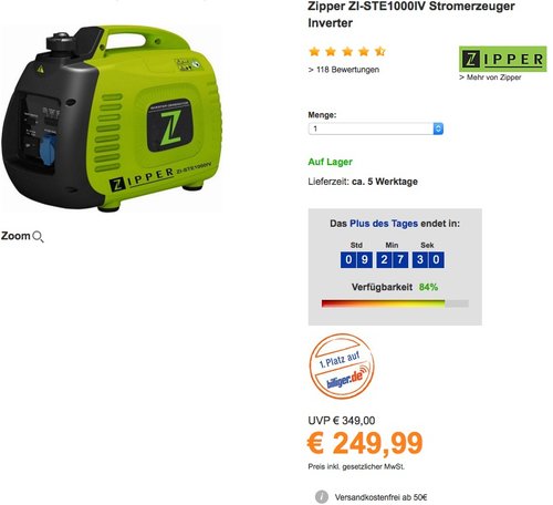 Zipper ZI-STE1000IV - jetzt 16% billiger Zipper ZI-STE1000IV - jetzt 16% billiger