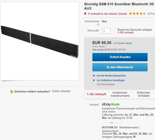 Grundig GSB 810 Soundbar Lautsprecher - jetzt 24% billiger