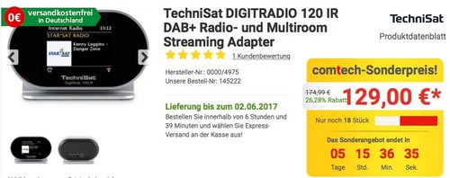 TechniSat DIGITRADIO 120 IR DAB+ - jetzt 19% billiger