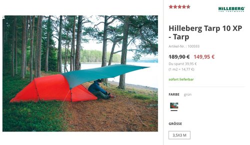 Hilleberg Tarp 10 XP - jetzt 21% billiger