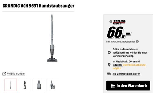 Handstaubsauger Grundig VCH 9631 - jetzt 39% billiger