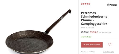 Petromax Schmiedeeiserne Pfanne 28 cm - jetzt 20% billiger Petromax Schmiedeeiserne Pfanne 28 cm - jetzt 20% billiger