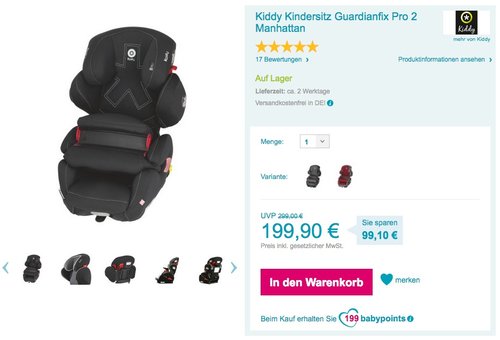 Kiddy Kindersitz Guardianfix Pro 2 Autositz - jetzt 28% billiger Kiddy Kindersitz Guardianfix Pro 2 Autositz - jetzt 28% billiger