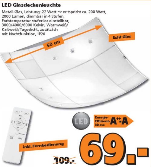 Briloner Leuchten LED Deckenleuchte AGILED weiss, 22 W, eckig - jetzt 37% billiger