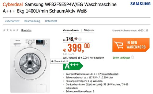 Samsung WF82F5E5P4W/EG Waschmaschine A+++ 8kg - jetzt 18% billiger Samsung WF82F5E5P4W/EG Waschmaschine A+++ 8kg - jetzt 18% billiger