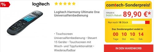 Logitech Harmony Ultimate One Universalfernbedienung - jetzt 19% billiger