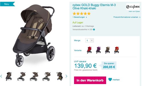 cybex GOLD Buggy Eternis M-3 Olive Khaki-khaki - jetzt 37% billiger cybex GOLD Buggy Eternis M-3 Olive Khaki-khaki - jetzt 37% billiger