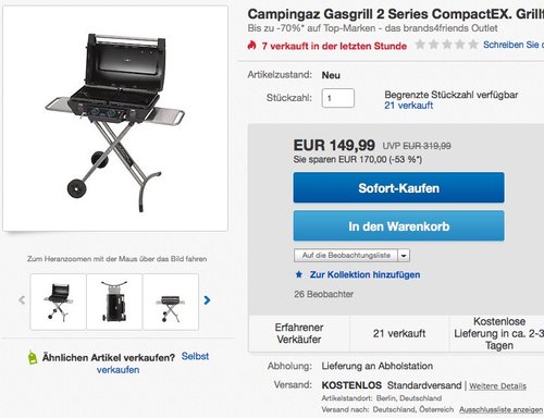Gasgrill Campingaz 2 Series Compact EX - jetzt -104% billiger