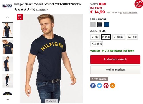 Hilfiger Denim T-Shirt »THDM CN T-SHIRT S/S 10« - jetzt 19% billiger Hilfiger Denim T-Shirt »THDM CN T-SHIRT S/S 10« - jetzt 19% billiger
