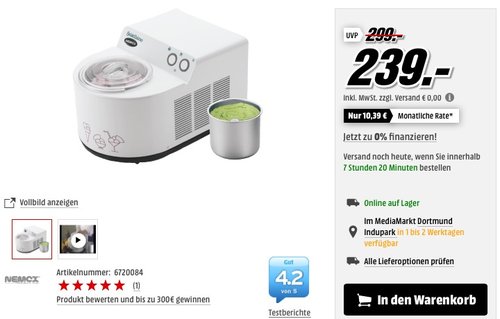 Nemox Gelatissimo Eismaschine Kompressor - jetzt 14% billiger Nemox Gelatissimo Eismaschine Kompressor - jetzt 14% billiger