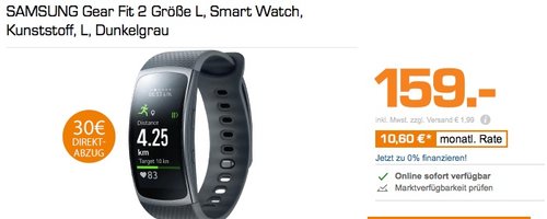 Samsung Gear Fit 2 Smartwatch - jetzt 13% billiger