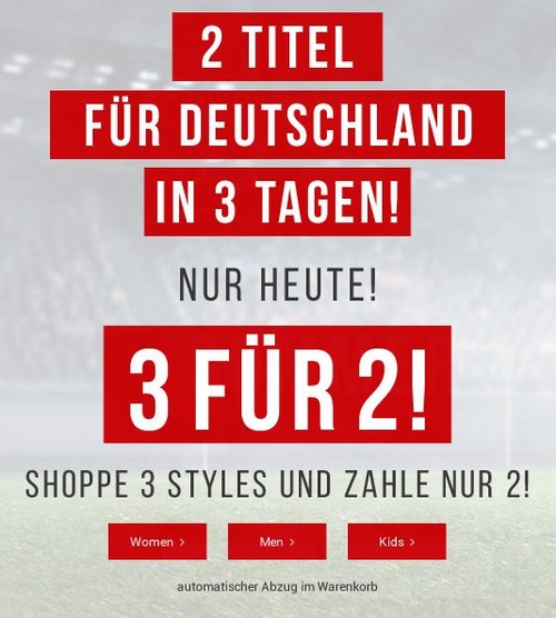 3 für 2, bei Tom Tailor, 3 kaufen und nur 2 zahlen. - jetzt 33% billiger