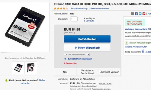 Intenso SSD SATA III HIGH interne 240 GB SSD Festplatte - jetzt 8% billiger Intenso SSD SATA III HIGH interne 240 GB SSD Festplatte - jetzt 8% billiger