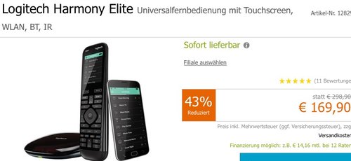 Logitech Harmony Elite - Touchscreen- Fernbedienung für Home Entertainment schwarz Logitech Harmony Elite - Touchscreen- Fernbedienung für Home Entertainment schwarz