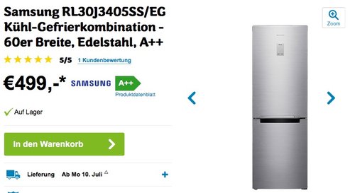 Samsung RL30J3405SS/EG Kühl-Gefrier-Kombination - jetzt 1% billiger Samsung RL30J3405SS/EG Kühl-Gefrier-Kombination - jetzt 1% billiger