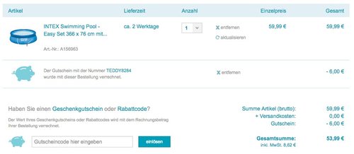 Intex Easy Set Pool 366x76cm, Kartuschenfilter - jetzt 16% billiger Intex Easy Set Pool 366x76cm, Kartuschenfilter - jetzt 16% billiger