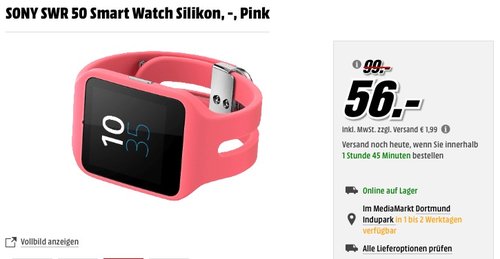 Sony SWR50 SmartWatch 3 pink - jetzt 41% billiger