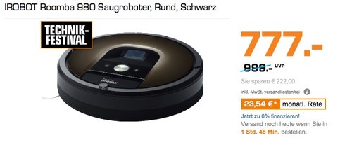iRobot Roomba 980 Saugroboter - jetzt 22% billiger iRobot Roomba 980 Saugroboter - jetzt 22% billiger