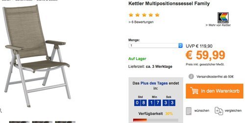 Kettler Multipositionssessel Family - jetzt 33% billiger