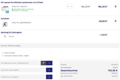HP LaserJet Pro M402dn Laserdrucker s/w C5F94A - jetzt 17% billiger