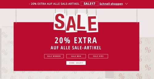 20 % Rabatt Extra auf alle Sale-Artikel bei Esprit.de - jetzt 20% billiger
