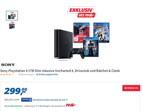 PlayStation 4 - Konsole (1TB, schwarz,slim) inkl. Watchdogs + Watchdogs2 - jetzt 11% billiger