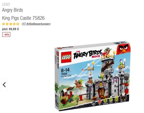 LEGO Angry Birds King Pigs Castle 75826 - jetzt 36% billiger LEGO Angry Birds King Pigs Castle 75826 - jetzt 36% billiger