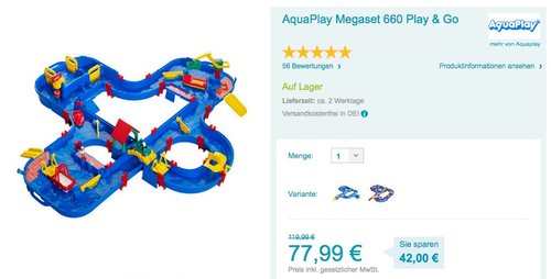 Aquaplay  - Riesen Wasserkanalsystem - jetzt 12% billiger