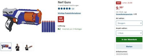 Nerf N-Strike Elite: Strongarm Blaster - jetzt 55% billiger Nerf N-Strike Elite: Strongarm Blaster - jetzt 55% billiger