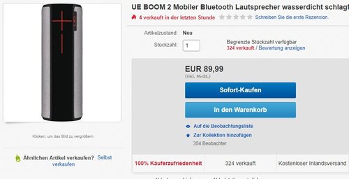 UE BOOM 2 Lautsprecher - jetzt 18% billiger UE BOOM 2 Lautsprecher - jetzt 18% billiger
