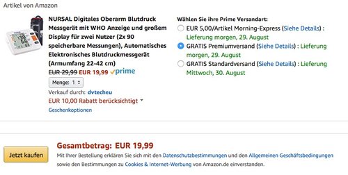 NURSAL Digitales Oberarm Blutdruckmessgerät - jetzt 33% billiger NURSAL Digitales Oberarm Blutdruckmessgerät - jetzt 33% billiger