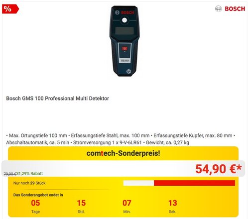 Bosch Professional GMS 100 M - jetzt 11% billiger Bosch Professional GMS 100 M - jetzt 11% billiger