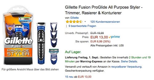 Gillette Fusion ProGlide All Purpose Styler - Trimmer, Rasierer & Konturierer  - jetzt 24% billiger