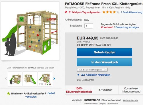 Fatmoose FitFrame XXL  Klettergerüst - jetzt 13% billiger