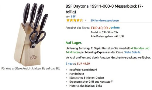 BSF Daytona 19911-000-0 Messerblock (7-teilig) - jetzt 32% billiger BSF Daytona 19911-000-0 Messerblock (7-teilig) - jetzt 32% billiger