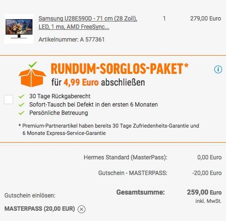 Samsung U28E590D 71,12 cm (28 Zoll) 4K-UHD Monitor - jetzt 16% billiger