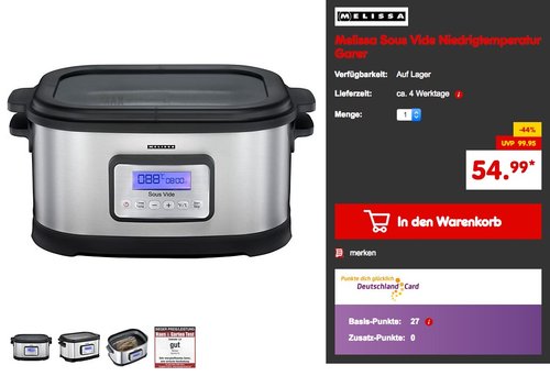Melissa Sous Vide  Niedrigtemperaturgarer - jetzt 18% billiger
