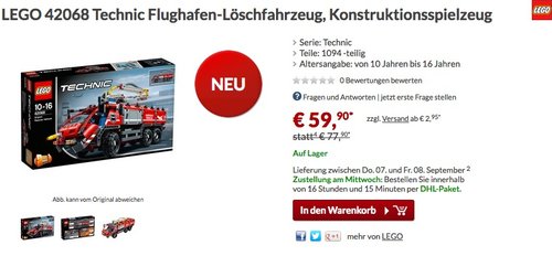 LEGO Technic 42068 - Flughafen-Löschfahrzeug - jetzt 11% billiger LEGO Technic 42068 - Flughafen-Löschfahrzeug - jetzt 11% billiger