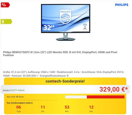 Philips BDM3270QP2 32 Zoll Display - jetzt 21% billiger