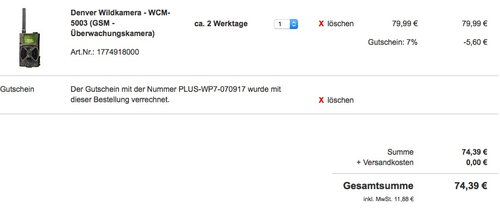 Denver Wildkamera - WCM-5003 (GSM - Überwachungskamera) - jetzt 25% billiger