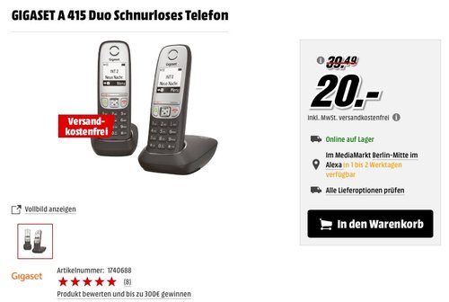 Gigaset A415 Duo Telefon - jetzt 49% billiger