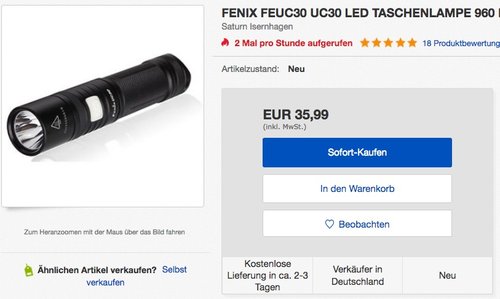 FENIX UC30 UC30 LED Taschenlampe  - jetzt 18% billiger FENIX UC30 UC30 LED Taschenlampe  - jetzt 18% billiger