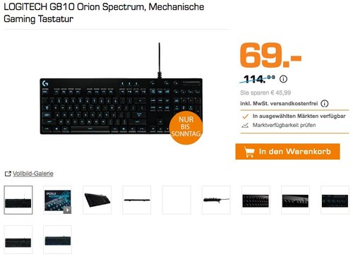LOGITECH G810 Orion Spectrum, Mechanische Gaming Tastatur - jetzt 32% billiger LOGITECH G810 Orion Spectrum, Mechanische Gaming Tastatur - jetzt 32% billiger